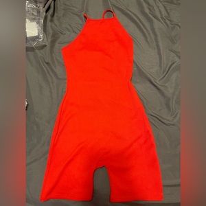 red bodysuit
